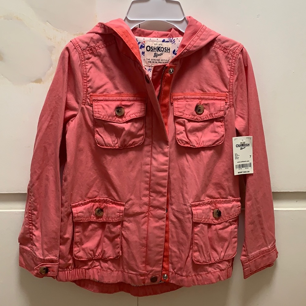 NWT Oshkosh B’gosh girls Sz 7 multi pocket jacket.